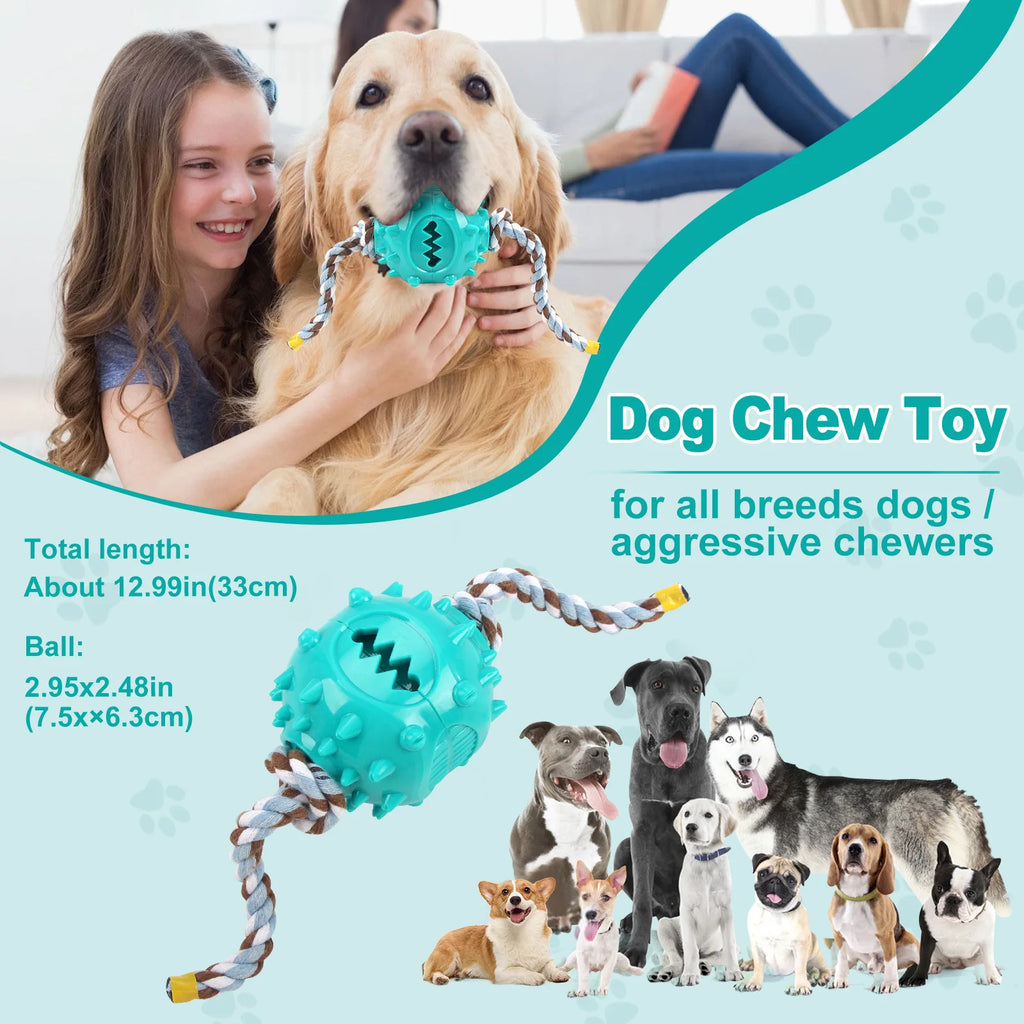 The Toy Self-fun Teething Food Leakage Ball Is Tough To Bite and The Hidden Food Pull Rope Ball Is A Dog Toy That Won't Break Oasis Select