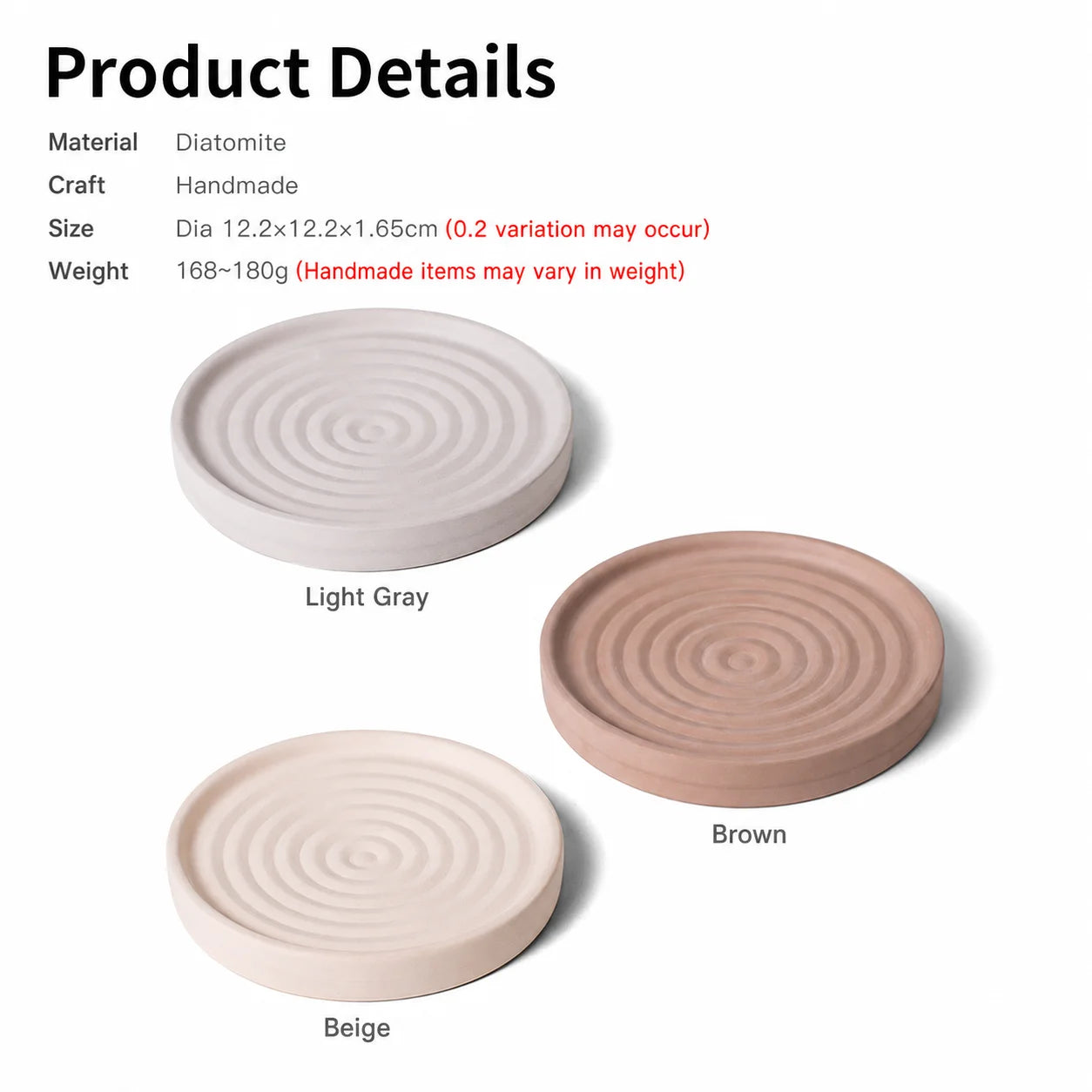 Absorbent Soap Holder Minimalist Diatomaceous Earth Soap Dish Round Tray For Bathroom Easy To Clean For Soap Holder Vanity Oasis Select