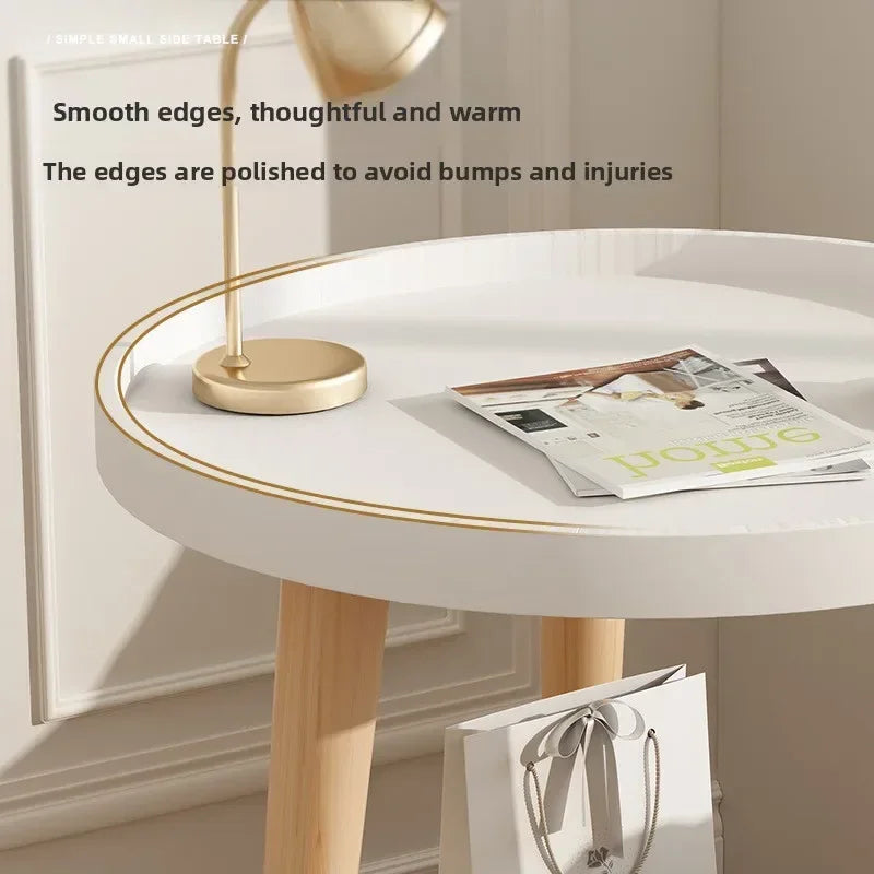 Multi-functional Small round table small apartment bedside table bedroom coffee table rack Oasis Select