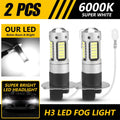 2pcs Car H3 LED Fog Lights High Power Lamps Daytime Running Light Bulbs Super Bright 6000K White Lamp Oasis Select Default Title