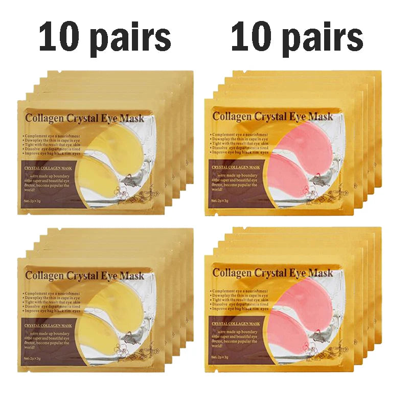 BIOAOUA Gold Collagen Eye Masks – Firm, Moisturize & De-Puff Eye Mask Patches Oasis Select Each 10 pairs