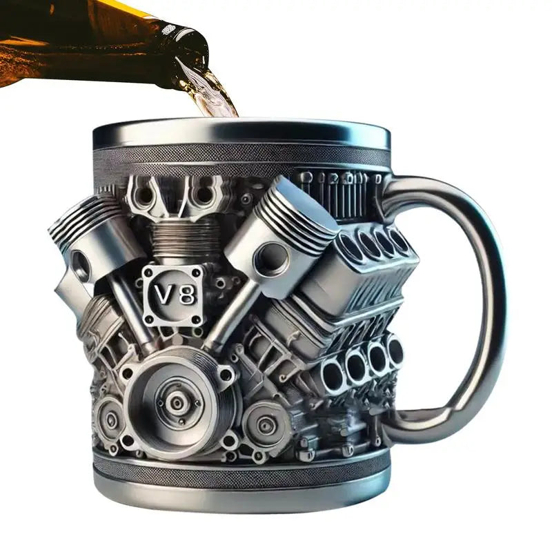 Drinking Cup Coffee Mug Reusable Car Engines Tea Mug Funny Stein Drinkware Portable Home Aesthetic Decoration for Kitchen Living Oasis Select