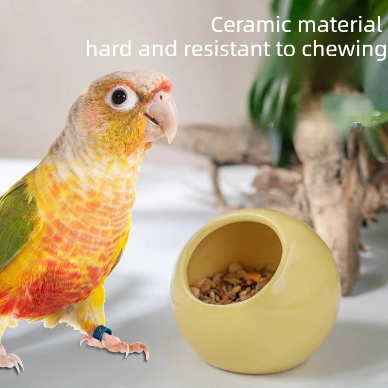 Bite Resistant Ceramic Bird Feeder Anti Splash Anti Spill Food Water Bowl Small Bird Feeding Container Pet Bird Supplies Oasis Select