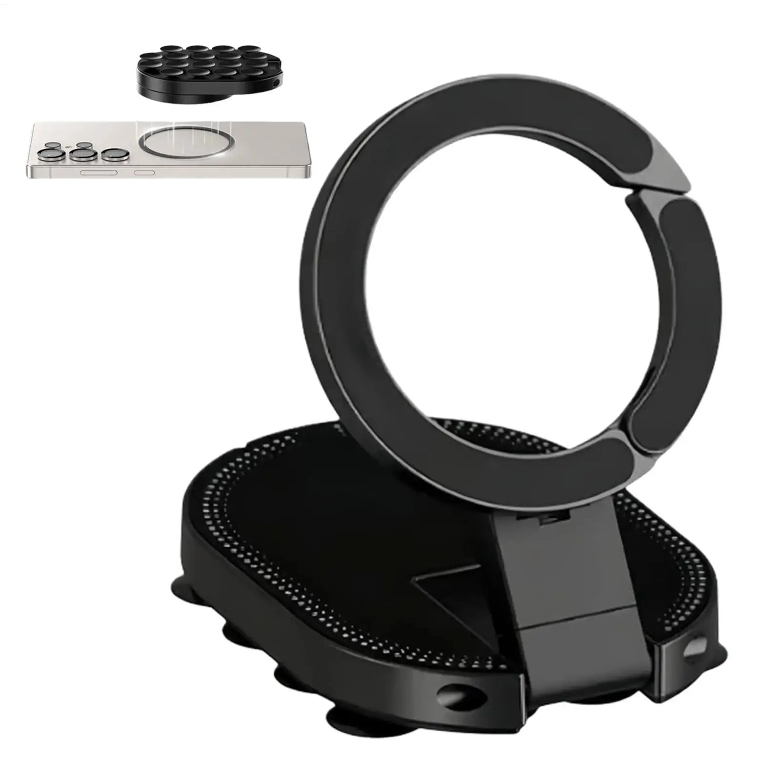 360 Degree Adjustable Car Phone Holder Mount Magnetic Phone Mount Suction Cup Automobile Navigation Stand for Home Travel Gym Oasis Select