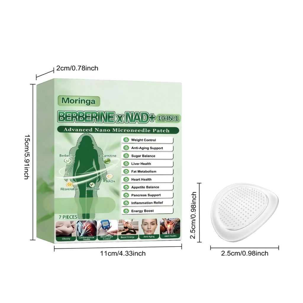 1 Overnight Microneedle Patch Natural Moringa Berberine NAD Firming Oasis Select 1Box