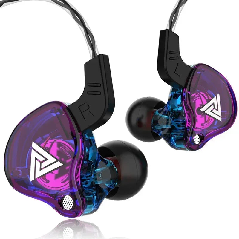 New Sport Headset with Microphone 3.5mm Wired Headphones QKZ AK6 In Ear Earphone for iPhone In Ear Mic Stereo Race Headset Oasis Select Purple