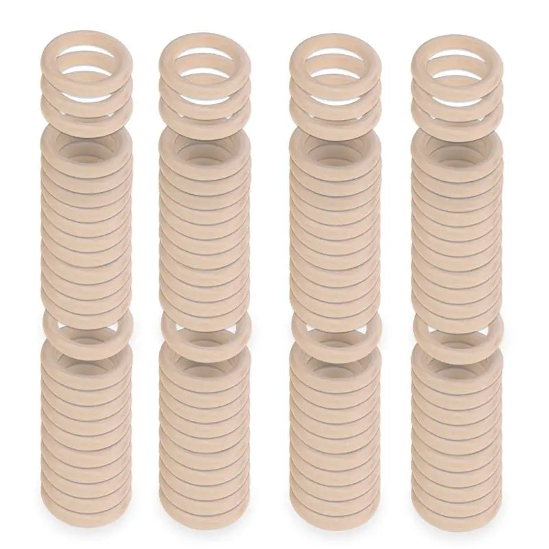 LIKE WISH 100PCS Natural Wood Rings For Crafts 55Mm Lace Rings Solid Wood Rings For DIY Crafts, Connectors Jewelry Making Oasis Select