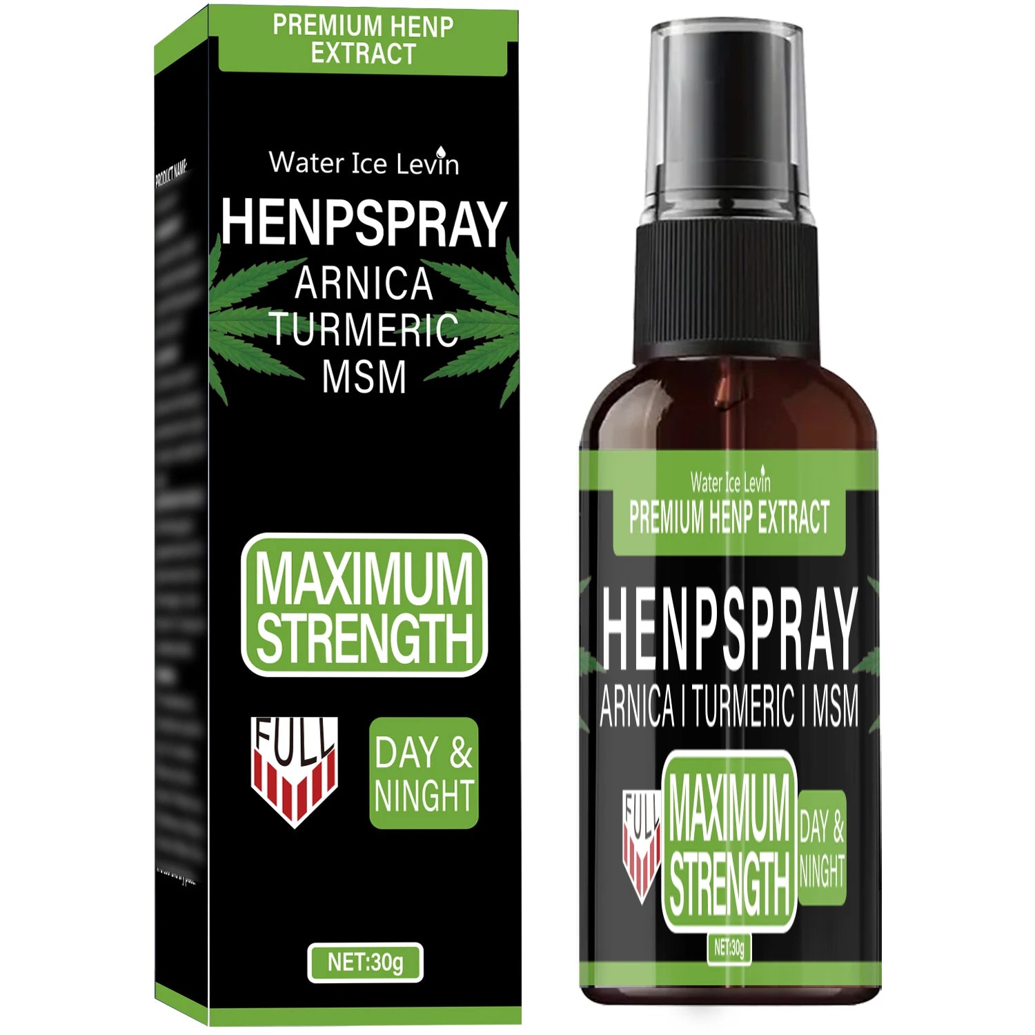 Premium Hemp Spray Extract with Arnica, Turmeric & MSM for Maximum Strength Day & Night Relief & Skin Care. Oasis Select BROWN 30g