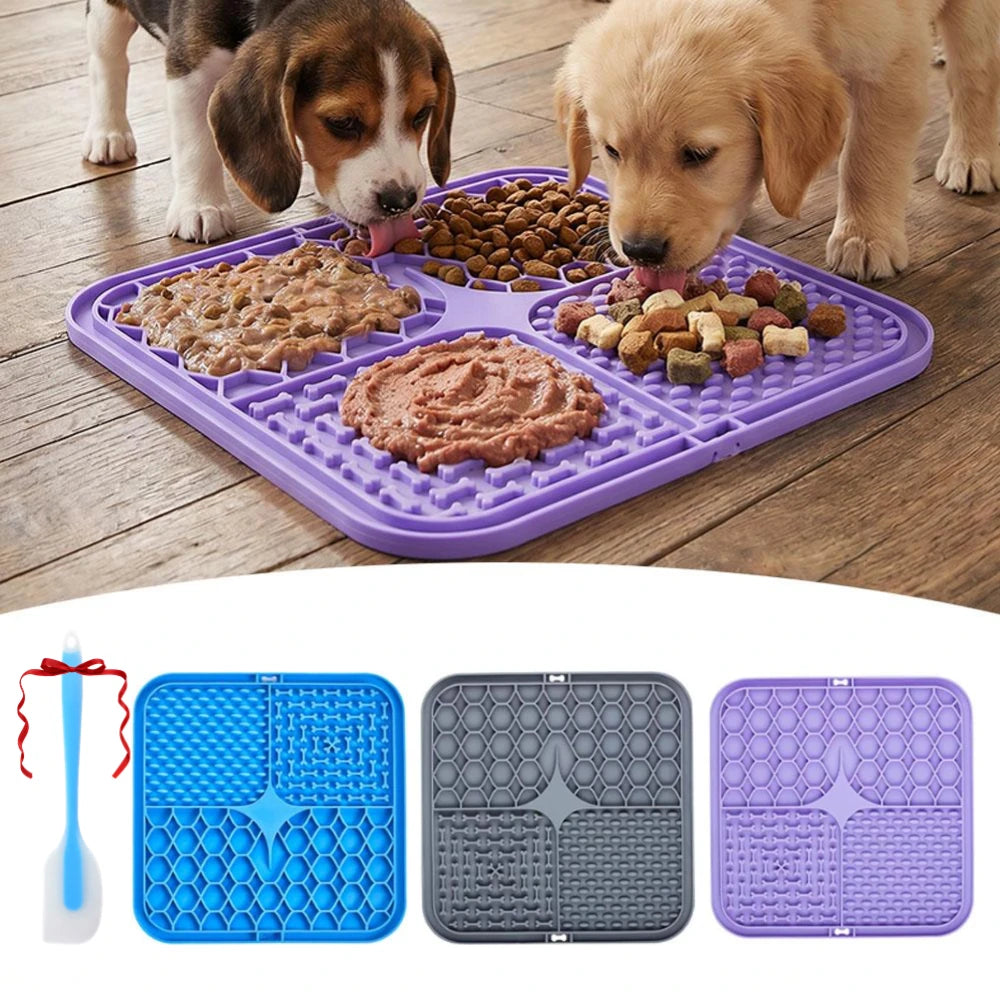 Silicone Pet Slow Feeding Mat With Suction Cups Dog Licking Plate Slow Feeding Mat Fun Feeding Tool Prevent Fast Eating Supplies Oasis Select