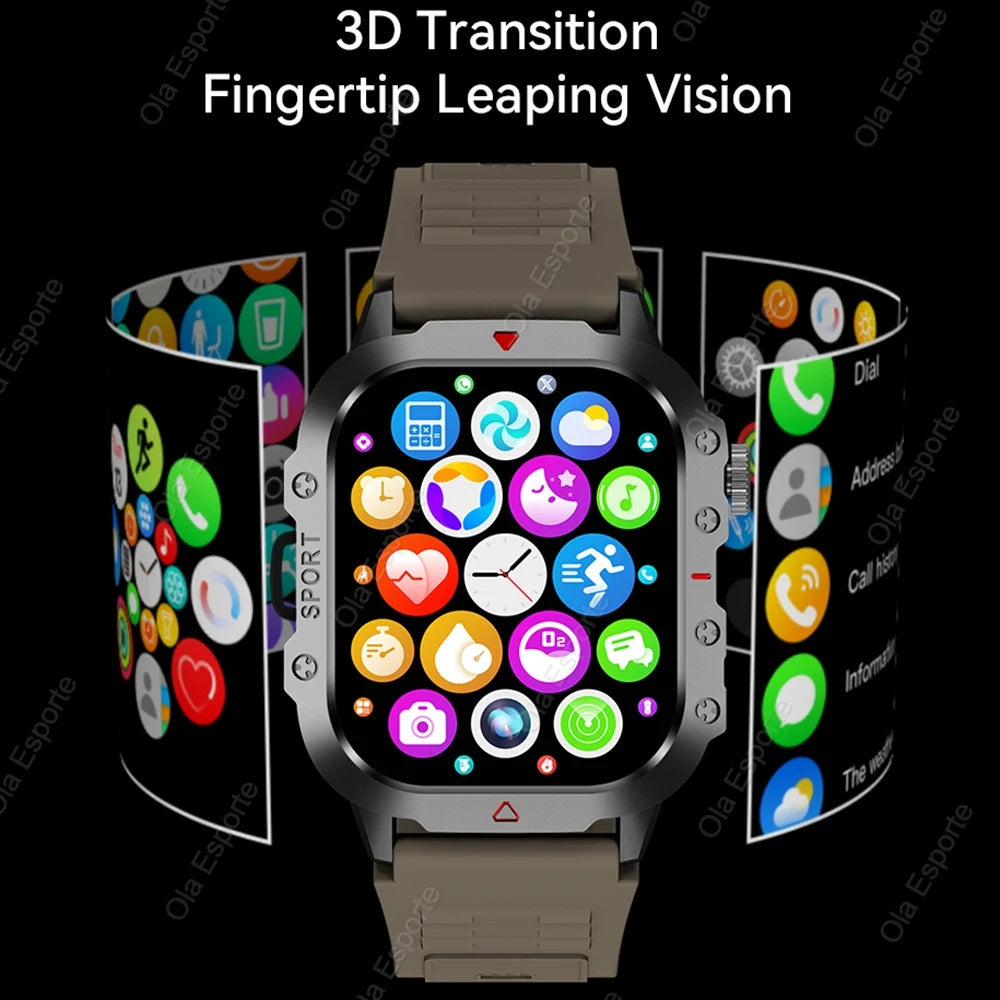 HW12 Military Sport Smartwatch 2.01" AMOLED Bluetooth 3ATM