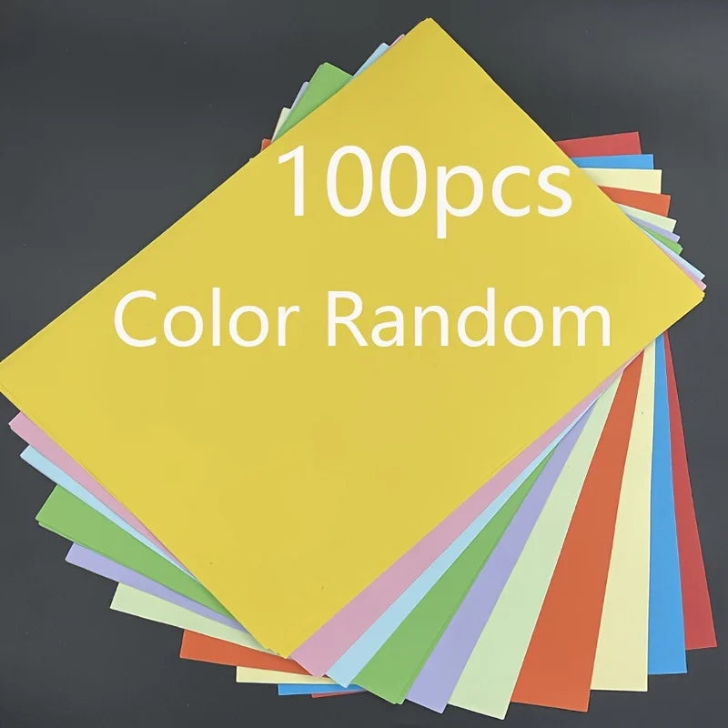 50pcs/100pcs Color A4 Paper 10 Color Copy Paper Printing Paper Color Hand Folding Paper Oasis Select Random color 100PCS