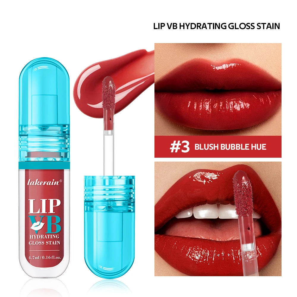 Lip Stain Vb Hydrating Gloss Stain 12HR Hydration Long-Lasting Moisturize Nourish Lips Hydra Honey Instant Glossy Wetness Makeup Oasis Select 3Blush Bubble Hue