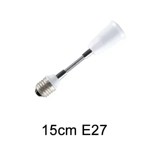 E27 to E27 Flexible Bulb Socket Extender E27 Lamp Rotating Base Lamp Holder 110V 220V Extension Converter 6/9/15/20/30/35/60cm Oasis Select 15CM E27 to E27