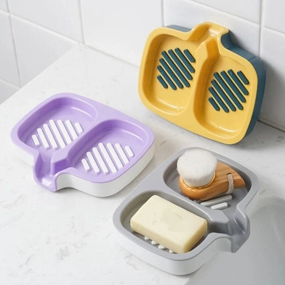 Double-Layer Soap Dish | Quick Drain Anti-Slip Soap Tray