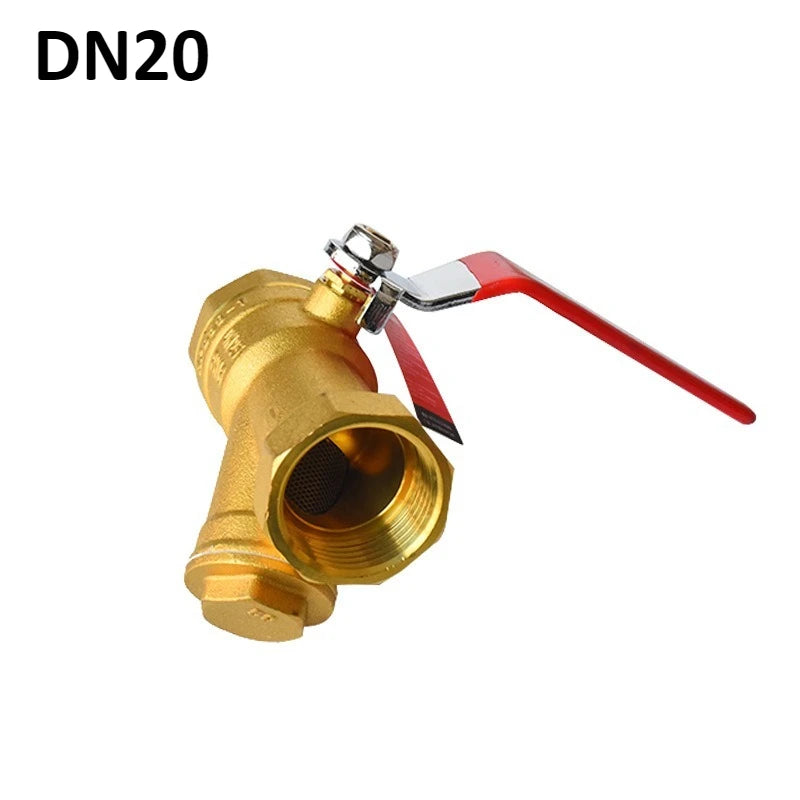 Brass Filter Valve Y-shaped with Handle 1/2 "3/4" 1 "pressure Resistant Wear-resistant Direct Networking Filter Thread Filter Oasis Select DN20 Ball valve
