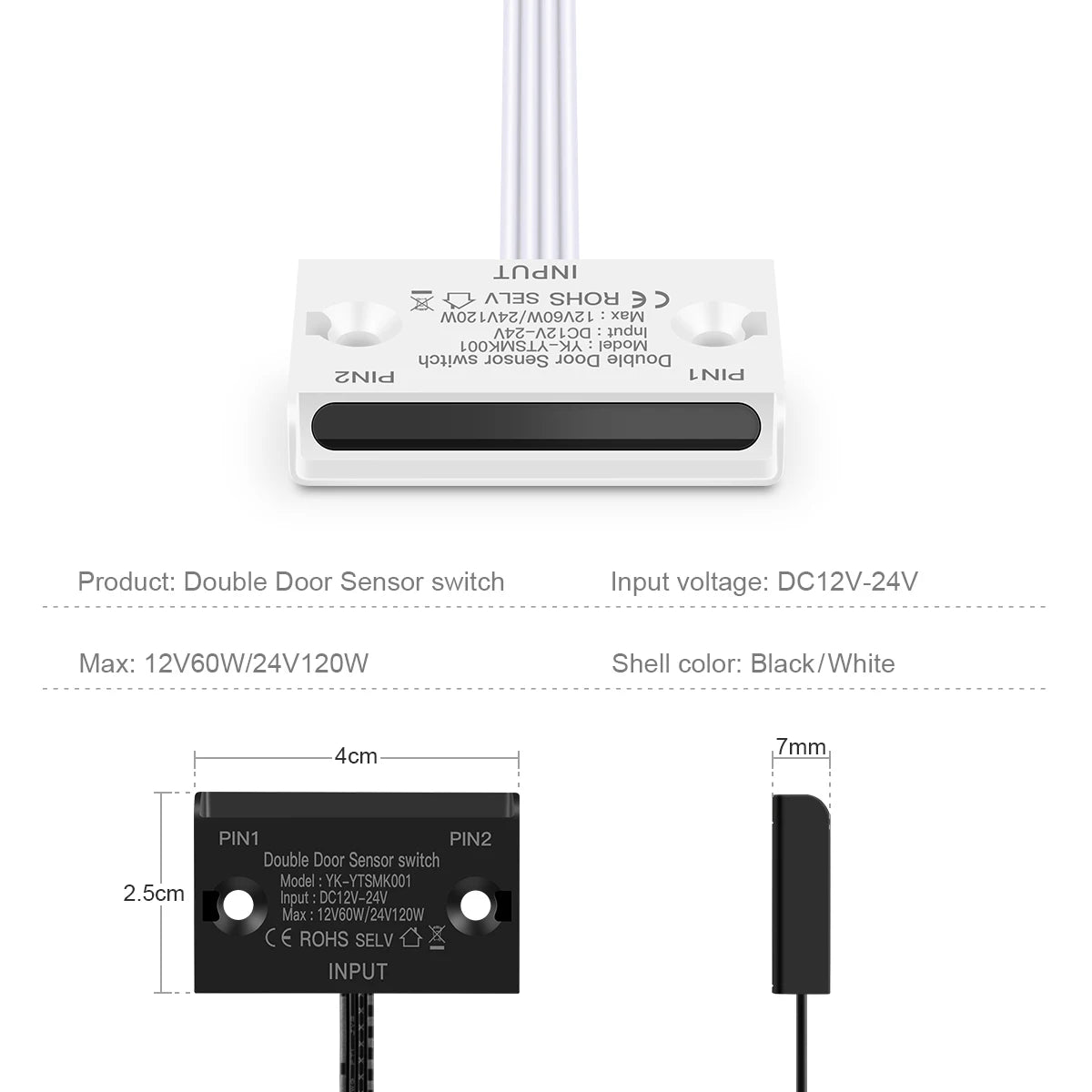 DC12-24V Door Sensor Switch LED Under Cabinet Lights Wardrobe Cupboard Sensor Lights IR Proximity Double Induction Switches Oasis Select