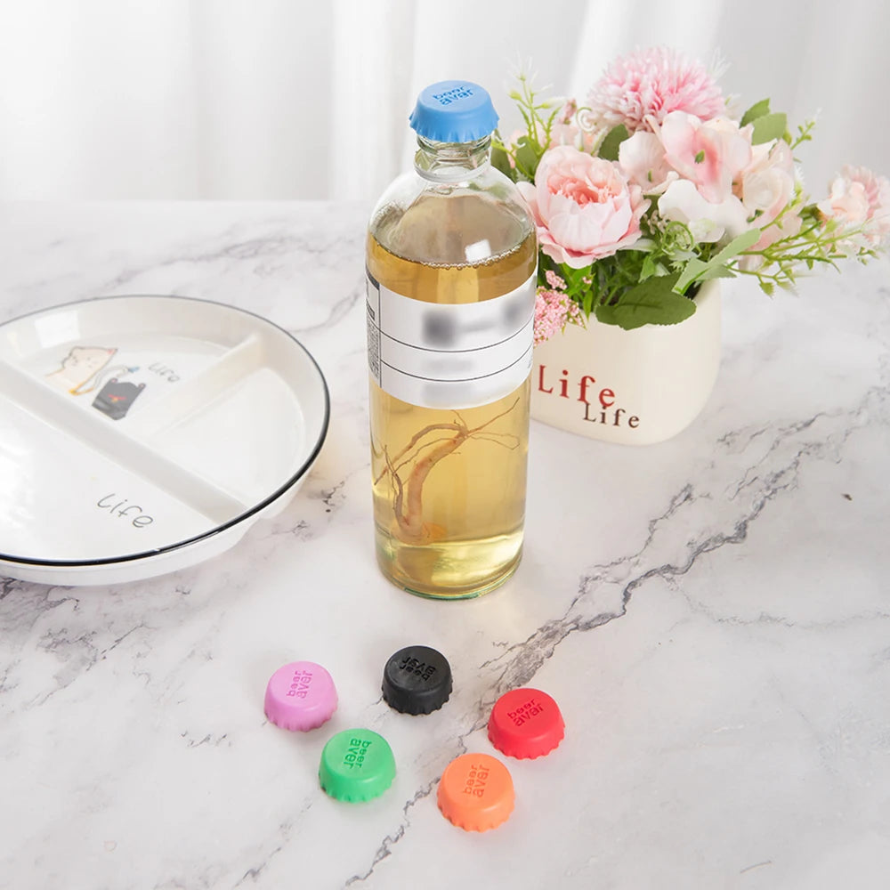 6-Pack Silicone Bottle Caps – Vacuum Seal Champagne & Beer