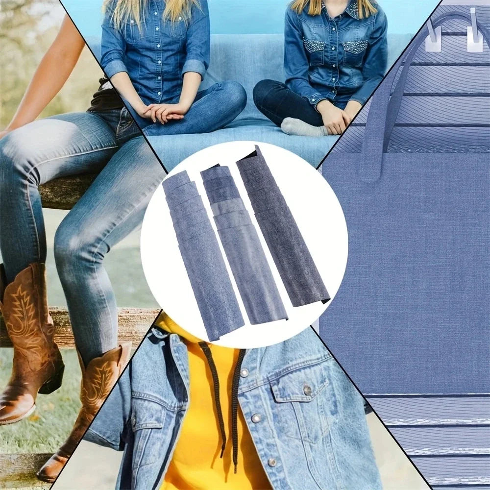 3 /Rolls of Jean Iron-On Patches, 8 x 50 cm Repair Patches, Clothing, Self-Adhesive Iron-On Patches for Children Adults (Dark Bl Oasis Select