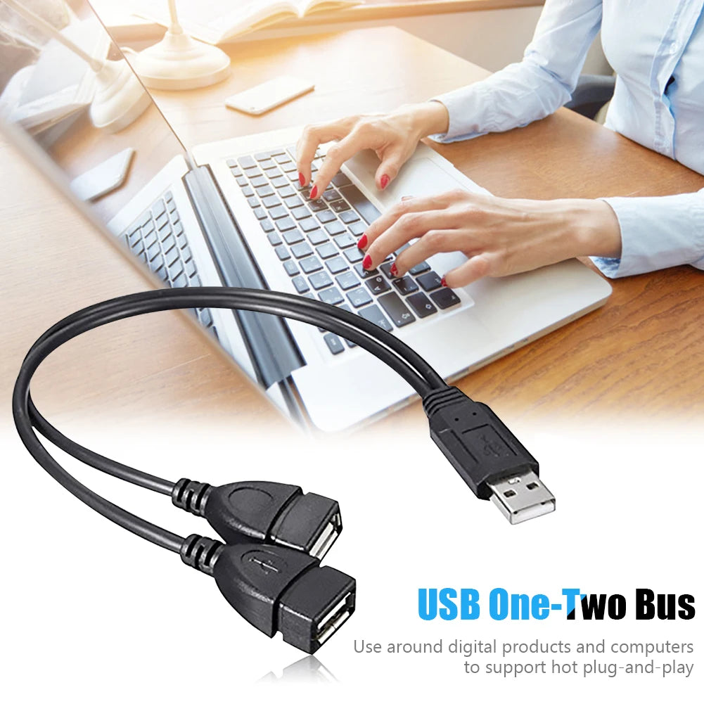 USB 2.0 Y Splitter Cable – Dual USB Female Power & Data USB Splitter Cable Oasis Select