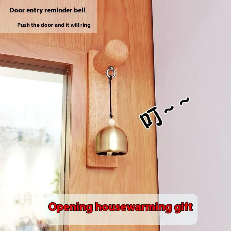 Japanese - Style Wooden & Brass Door Chime - Shop Entry Alert, Dopamine Decor, Opening Gift Oasis Select