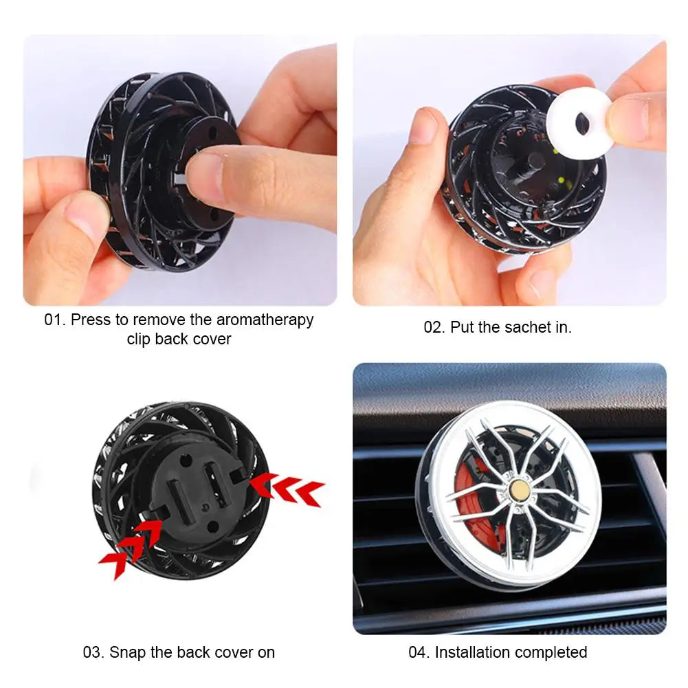 Car Air Vent Diffuser – Rotating Wheel Fragrance Clip