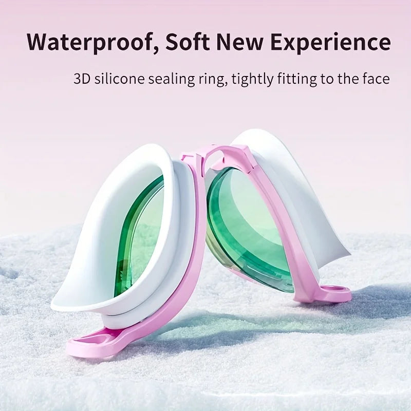 Adults' Anti-Fog HD Swimming Goggles, Waterproof PC Material, Electroplated Lenses, Mid-Frame Design for Professional Training Oasis Select
