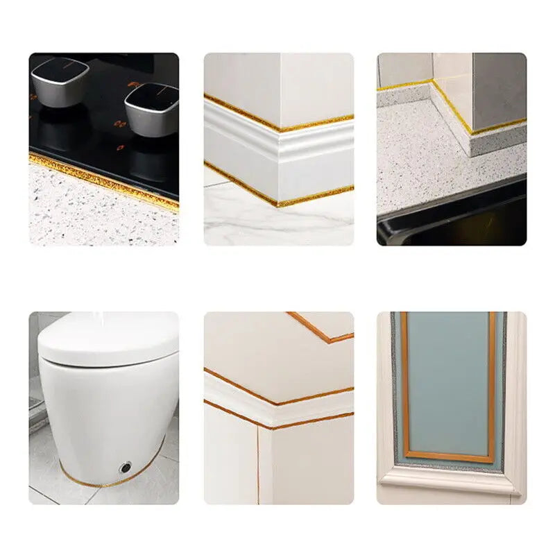 6M Ceramic Tile Gap Tape Kitchen Bathroom Waterproof Beautiful Seam Self-Adhesive Sticker Wall Floor Gap Line Decorative Strip Oasis Select