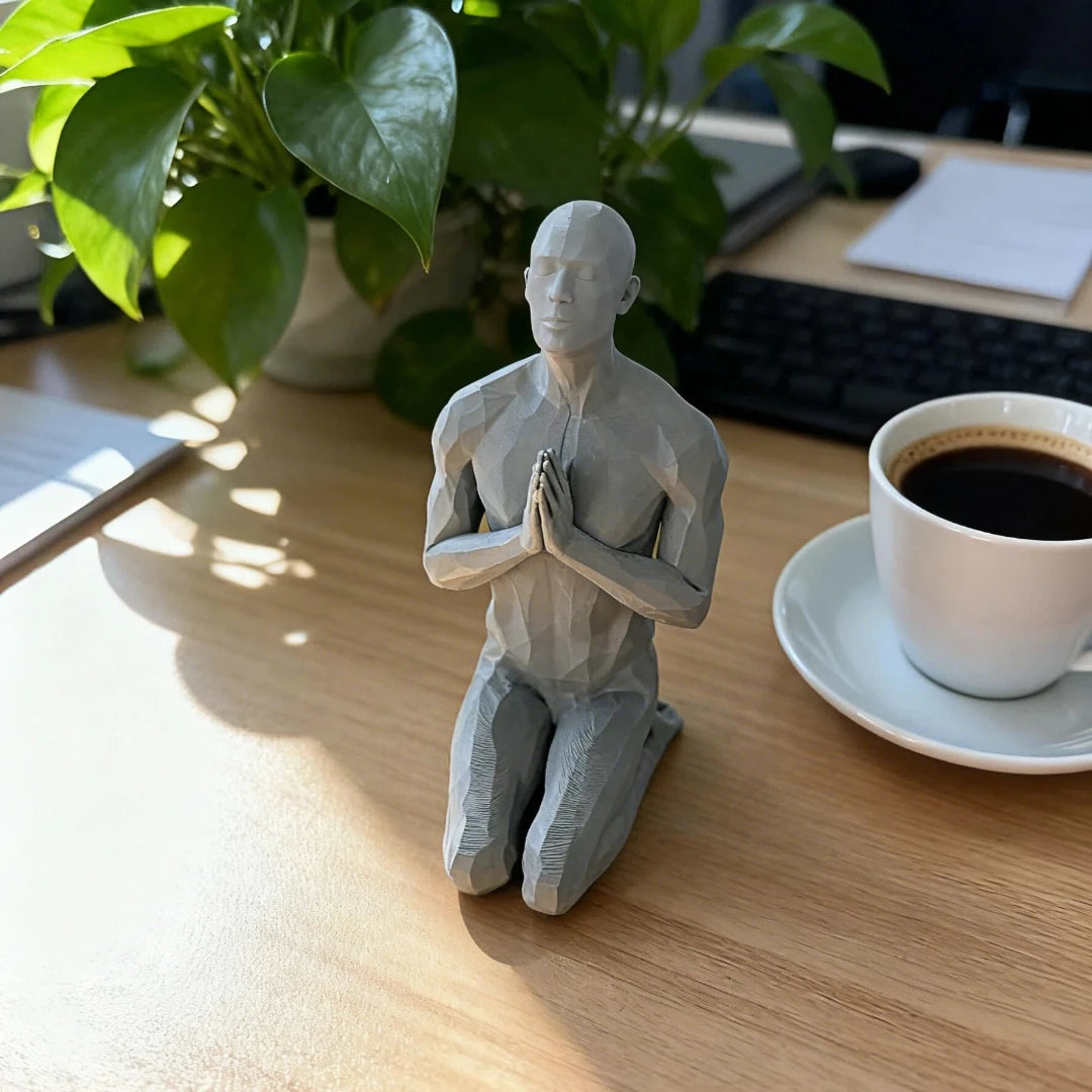 Minimalist Kneeling Prayer Man Ornaments Muscular Human Statue Meditation Male Home Office Table Yoga Room Decor Spiritual Gifts Oasis Select
