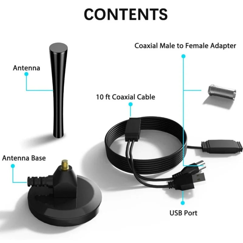 Indoor HD Digital TV Antenna DVB Terrestrial with Dual Amplifiers DTMB Compatible for Clear Channel Reception Oasis Select