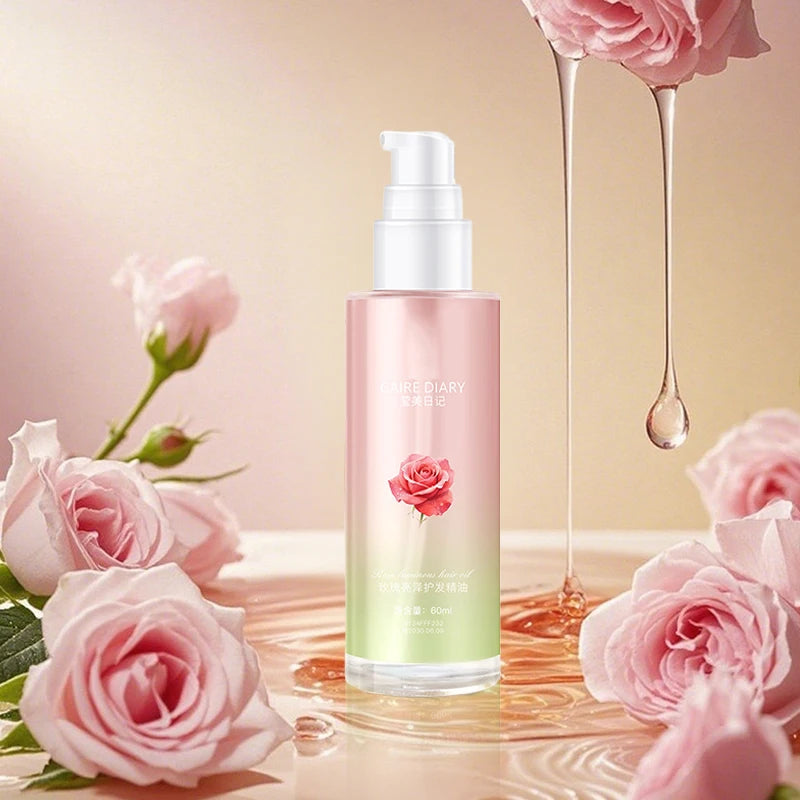 Rose brightening hair care essential oil, brightens and smoothes hair, improves curls, perms and frizzy hair Oasis Select