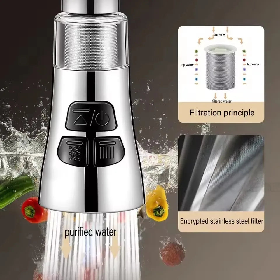 New Universal 360° Rotate Kitchen Faucet Extender Aerator Plastic Splash Filter Kitchen Washbasin Faucet Bubbler Nozzle Aerator Oasis Select