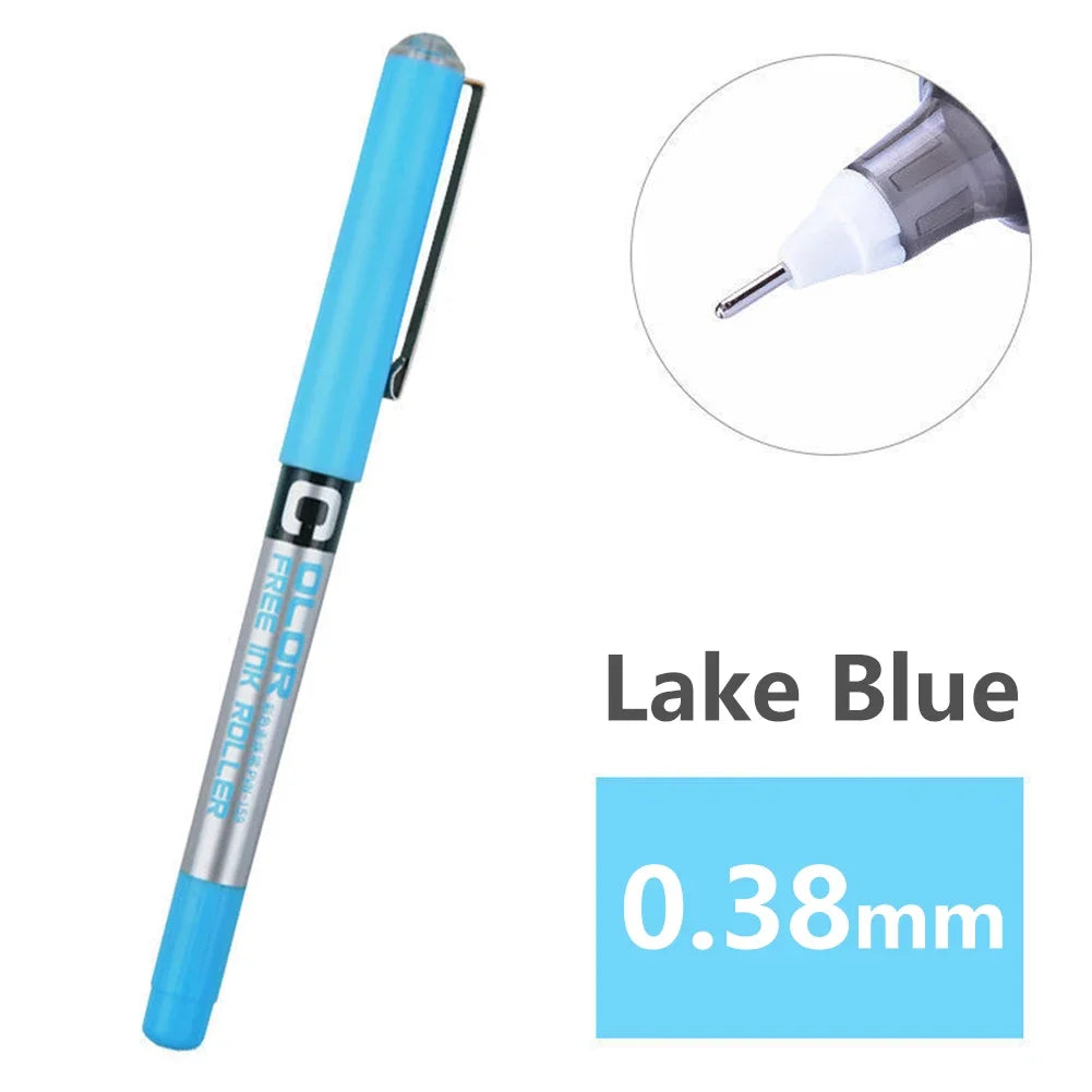 Fine Nib Gel Pen Student School Office Stationery 0.28mm/0.38m/0.5mm Fine Nib Gel Pen Big Ink Capacity Ballpoint Pen Drawing Pen Oasis Select 0.38mm Lake Blue