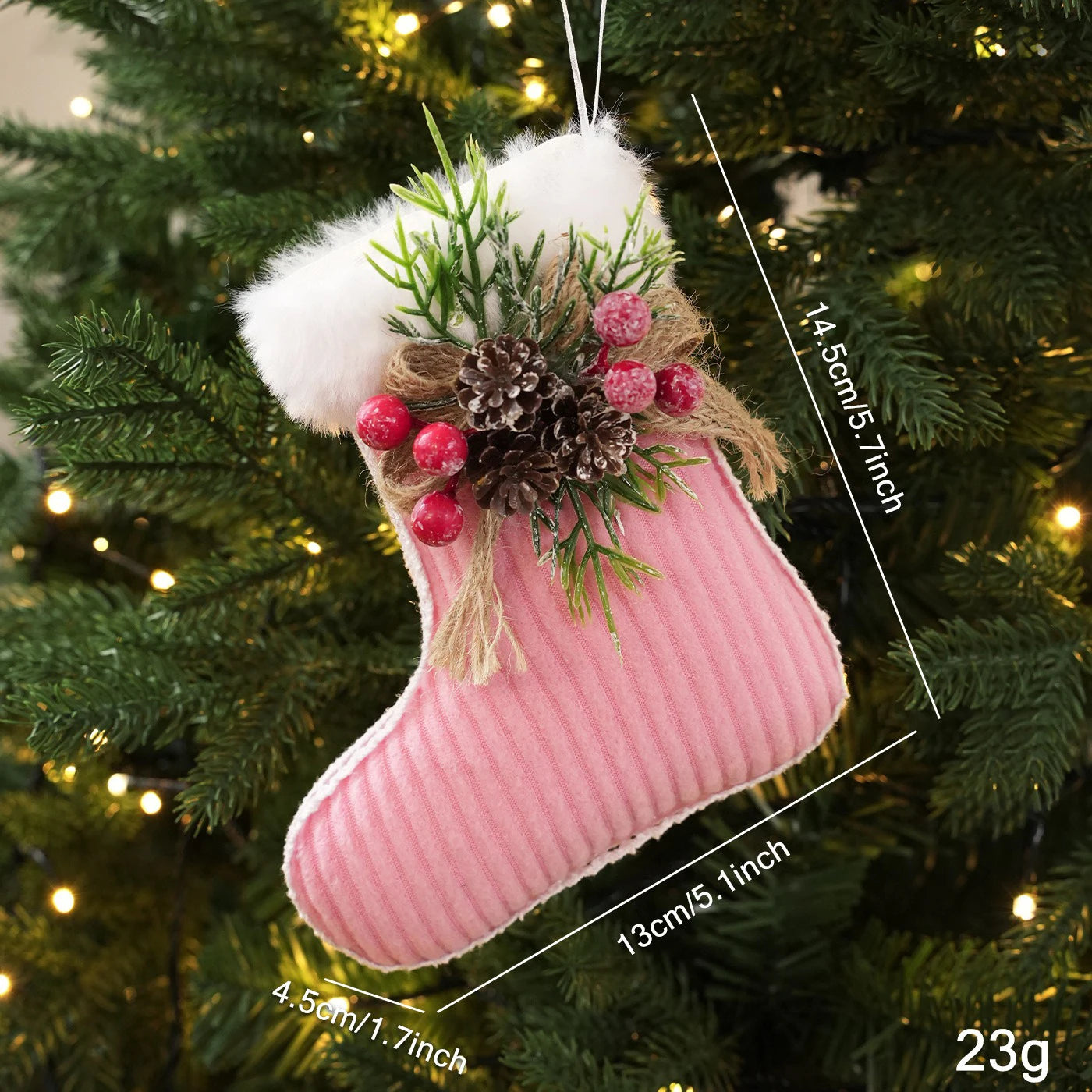 Christmas Tree Hanging Ornament Easy To Hang Christmas Socks Ornament Fabric Christmas Ball Classic For Fireplace Windows Oasis Select A