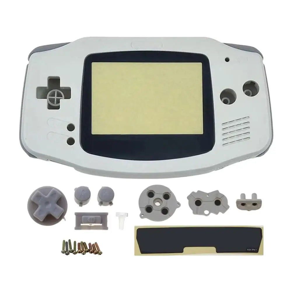 Full Housing Shell Replacement for Game Boy Advance GBA Clear Transparent Custom Case Cover Buttons Screws Full Set DIY Repair Oasis Select White