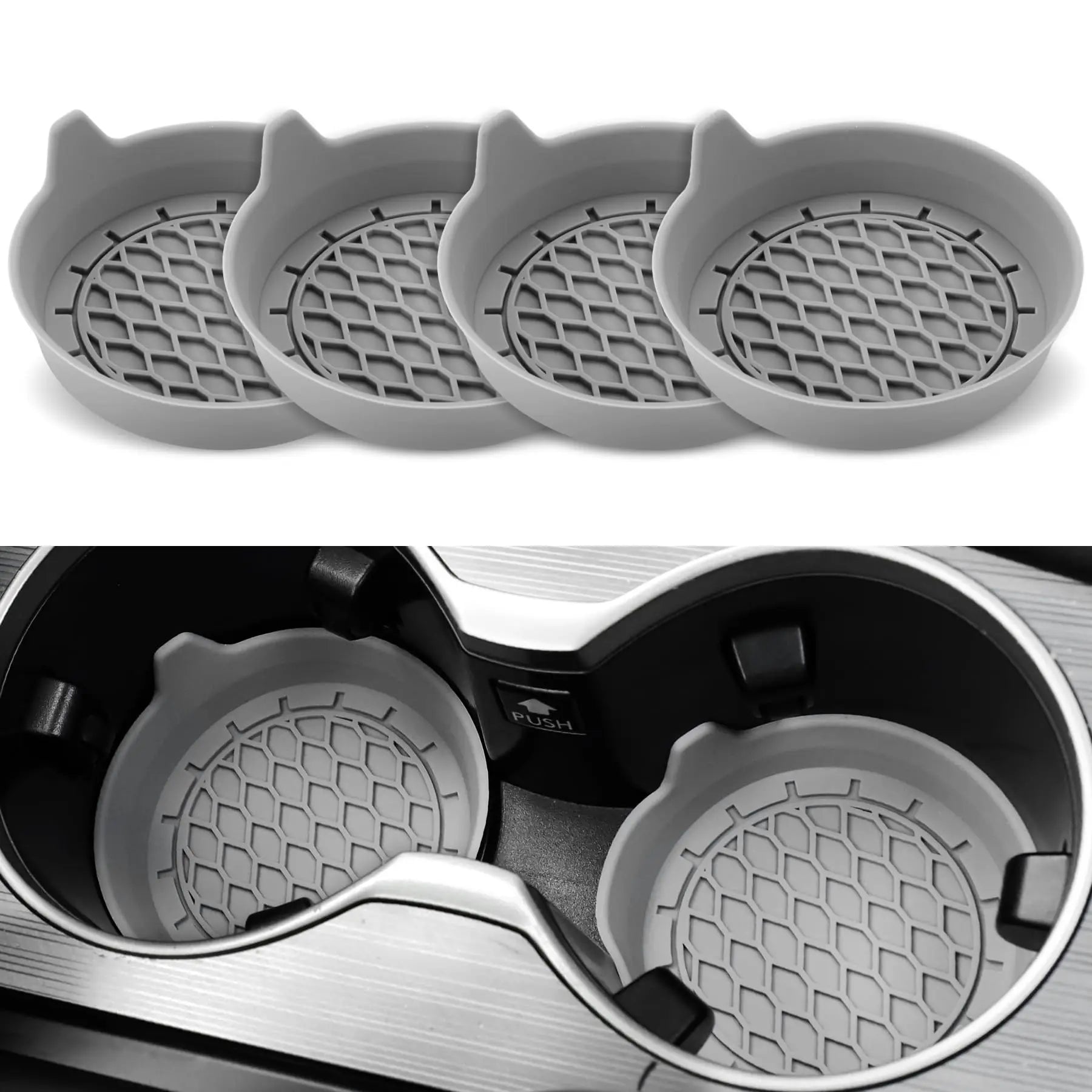 8cm Silicone Car Cup Holder Coaster – Anti-Slip Waterproof