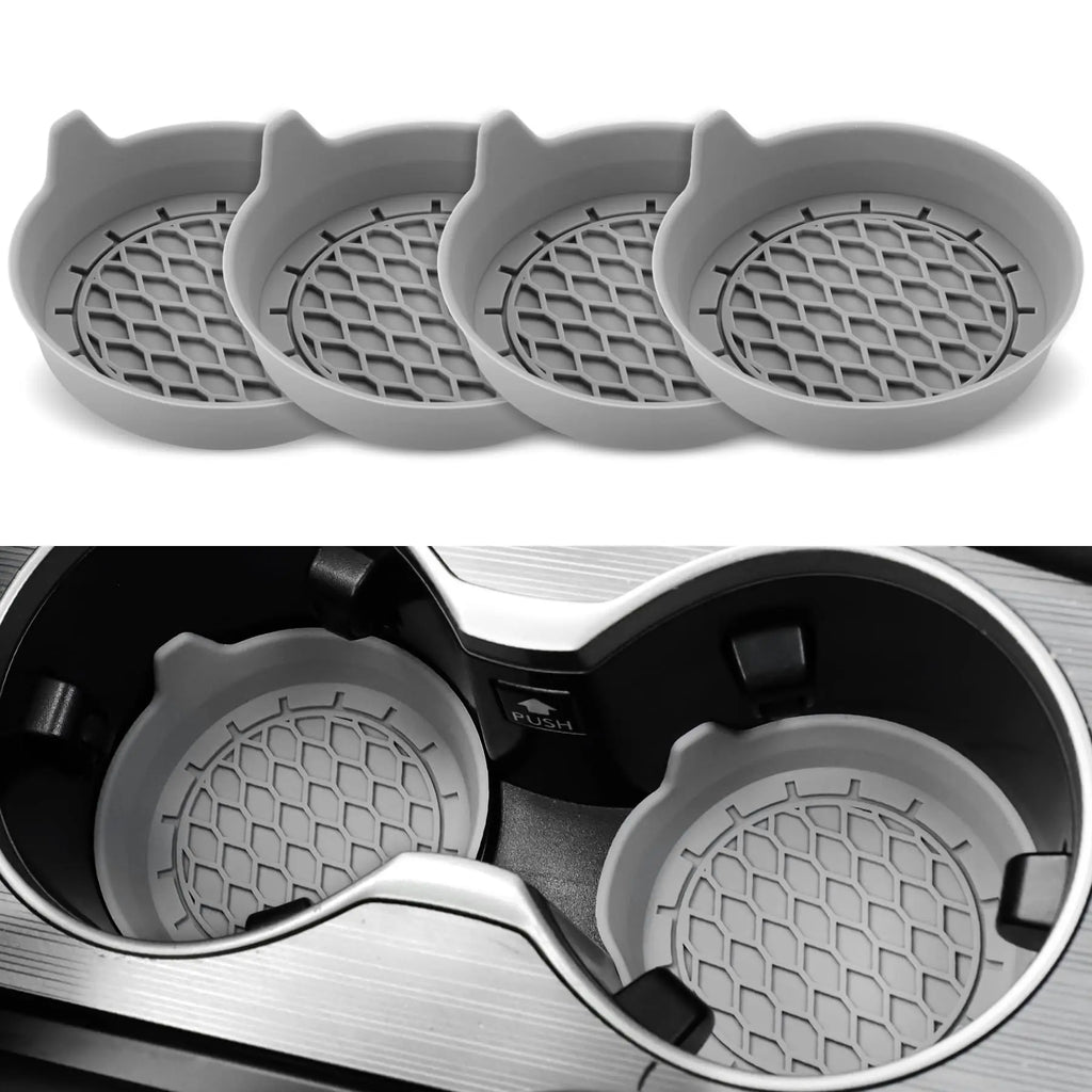 Silicone Car Cup Holder Insert Coasters – Non-Slip Set of 2/4
