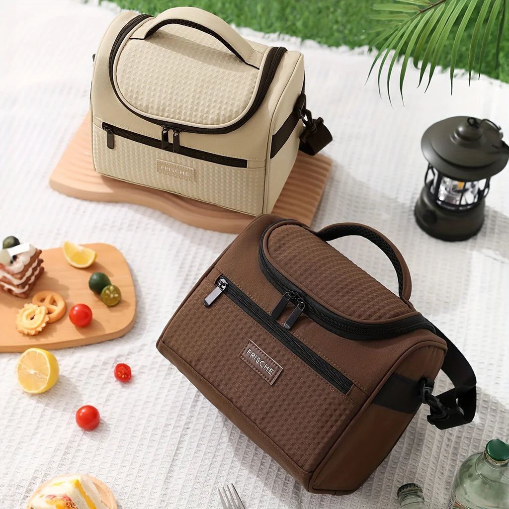 Large Capacity Insulated Lunch Bag with Multi-Layer Zipper, Waterproof Polyester Lunch Tote Thermal Insulation Bag Lunch Bags Oasis Select
