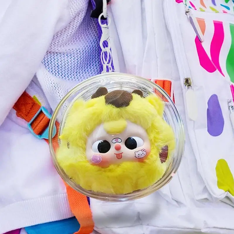 mini Transparent Doll Display Bag Round Doll Carrying Case Dustproof Doll Pouch Figure Storage Box for Showing Off Small Figures Oasis Select