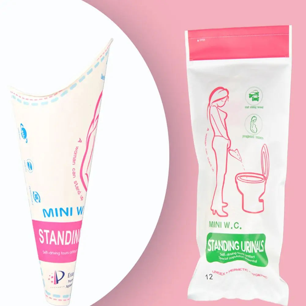 12/20pcs Emergency Disposable Female Urination Device Leak-Proof Foldable Portable Pee Paper Cup Stand Up Women Urinal Funnel Oasis Select 12pcs 1Bag