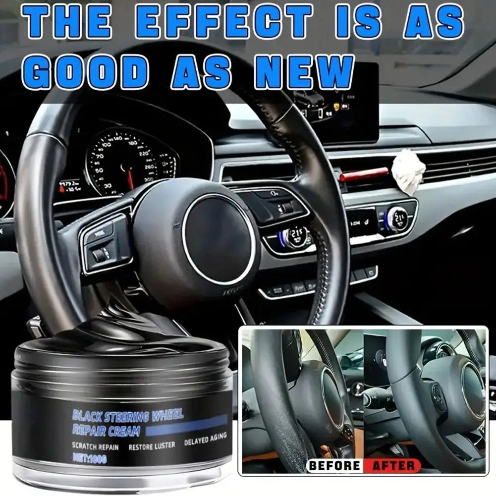 Car Steering Wheel Repair Paste Restores Black Gloss, Application Cracking, Finish, Removes Peeling Easy Plastic-Like Tools Oasis Select