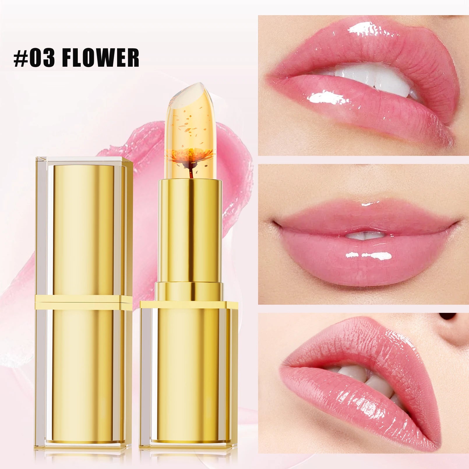 Hello Kiss PH Color-Changing Jelly Lip Balm | Gold Foil Lipstick