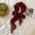 Fashion Headband Polka Dot Scarf Chiffon Multifunction Thin Head Scarf Polka Dots Long Scarves Women Oasis Select Wine Red