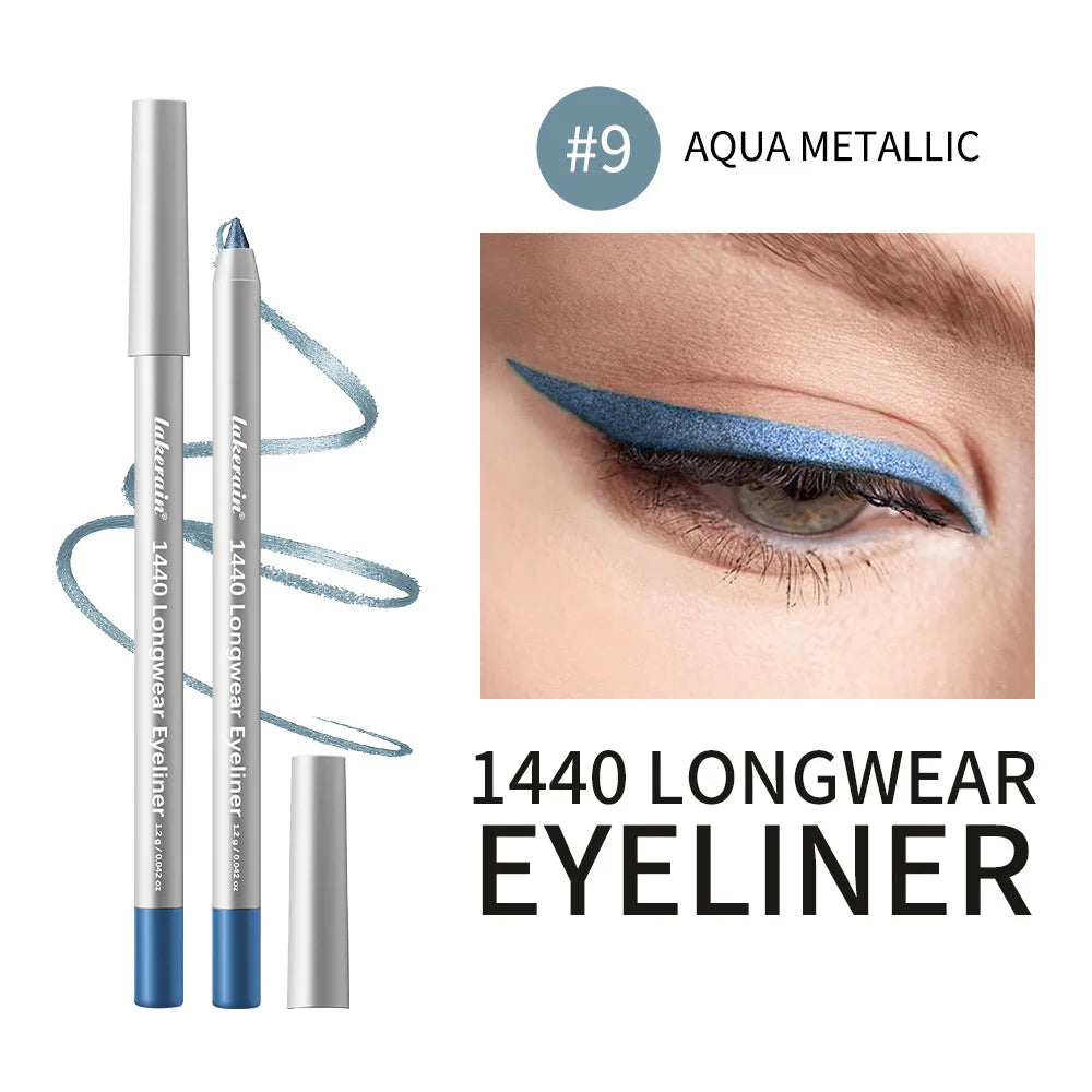 12 Colors Eyeliner Pencil Long-lasting Wear Waterproof Smudge-proof Smooth Precise Application Smokey Eyeliner Pencil Makeup Oasis Select Color 9