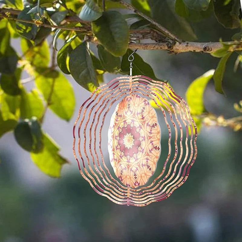 4Pack 10 Inch Sublimation Wind Spinner Blanks,Double-Sided Hanging 3D Wind Sculpture For Outdoor Garden Yard Decoration Oasis Select