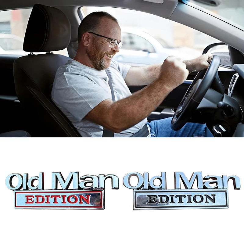 Old Man Edition Car Emblem,3D Metal Badge Sticker For Car,Truck,SUV,Motorcycle,Funny Weatherproof Nameplate Decal Oasis Select