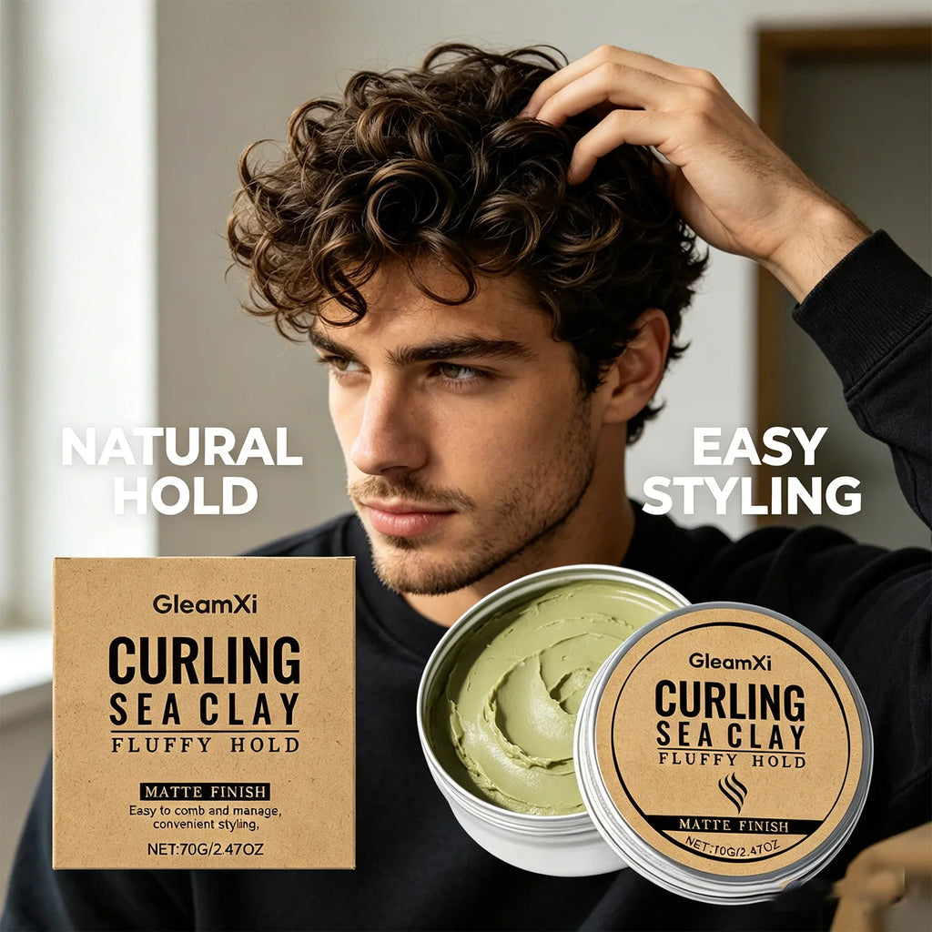 Hair Styling Clay Matte Curling Clay Strong Hold Matte Finish Fluffy Hold Non Greasy Curly Hair Natural Look Easy Wash 70g Oasis Select