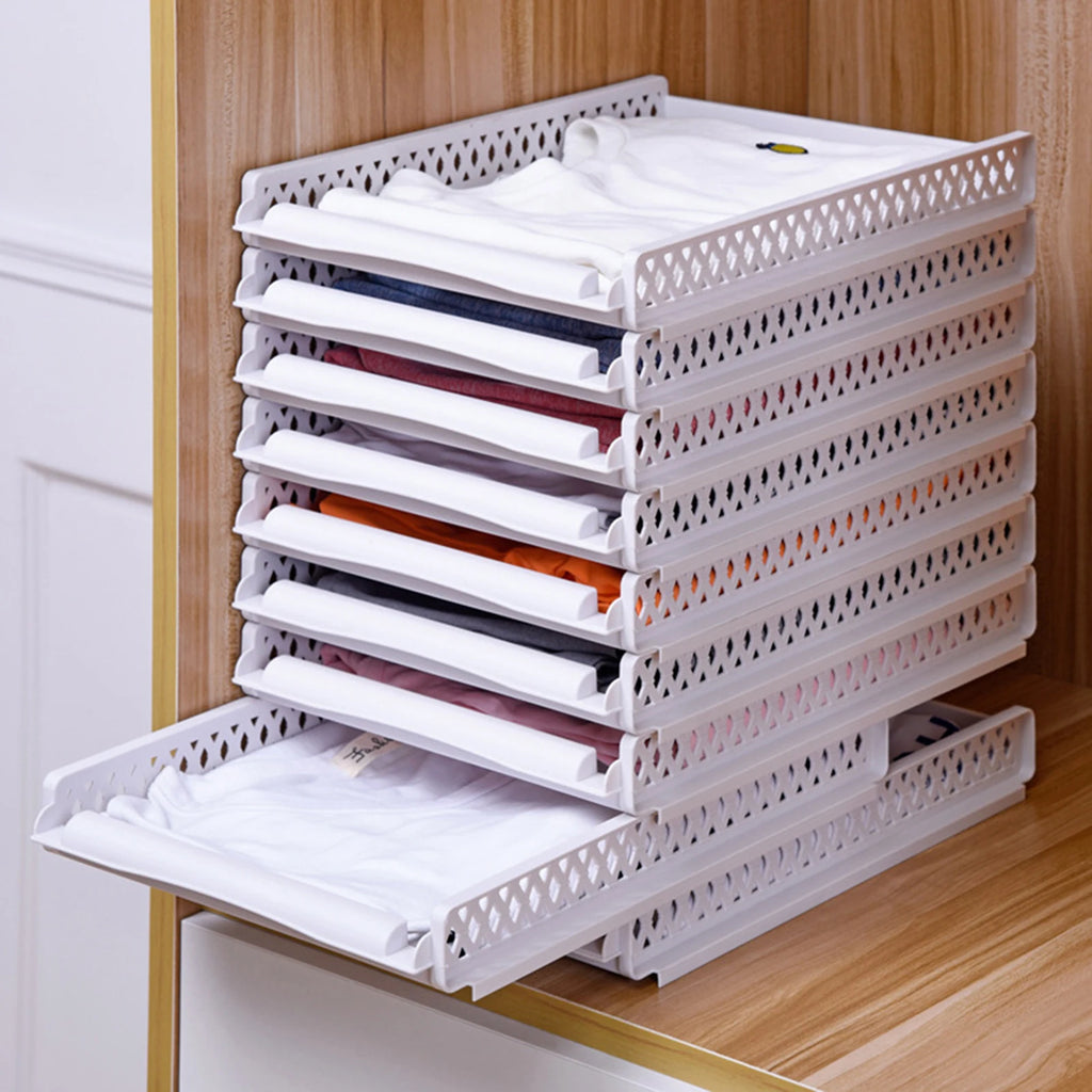 Bedroom Storage Shelves Wardrobe Closet Layered Partitions Home Drawers Organizer Stackable Storage Box Space Separation Tool Oasis Select