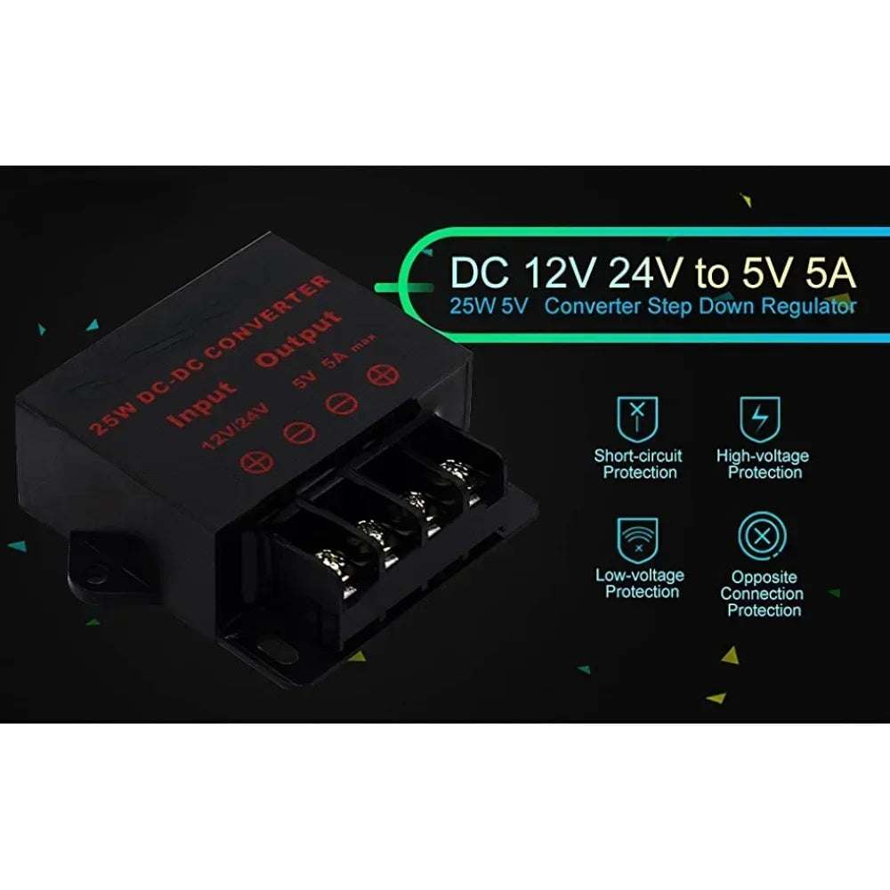 12V/24V to 5V 12V to 5V 24V to 5V 5A 10A 15A DC DC Converter Regulator Car Step Down Reducer CE Certificated Step-down module Oasis Select