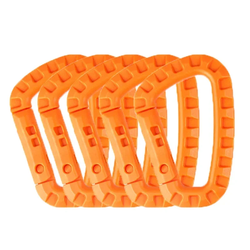 5/10/15Pcs Tactical Carabiner Clip Set Outdoor Steel Hook Camping Lock Daily Key Chain Keychain Buckle Backpack Bag Karabiners Oasis Select orange-5pcs