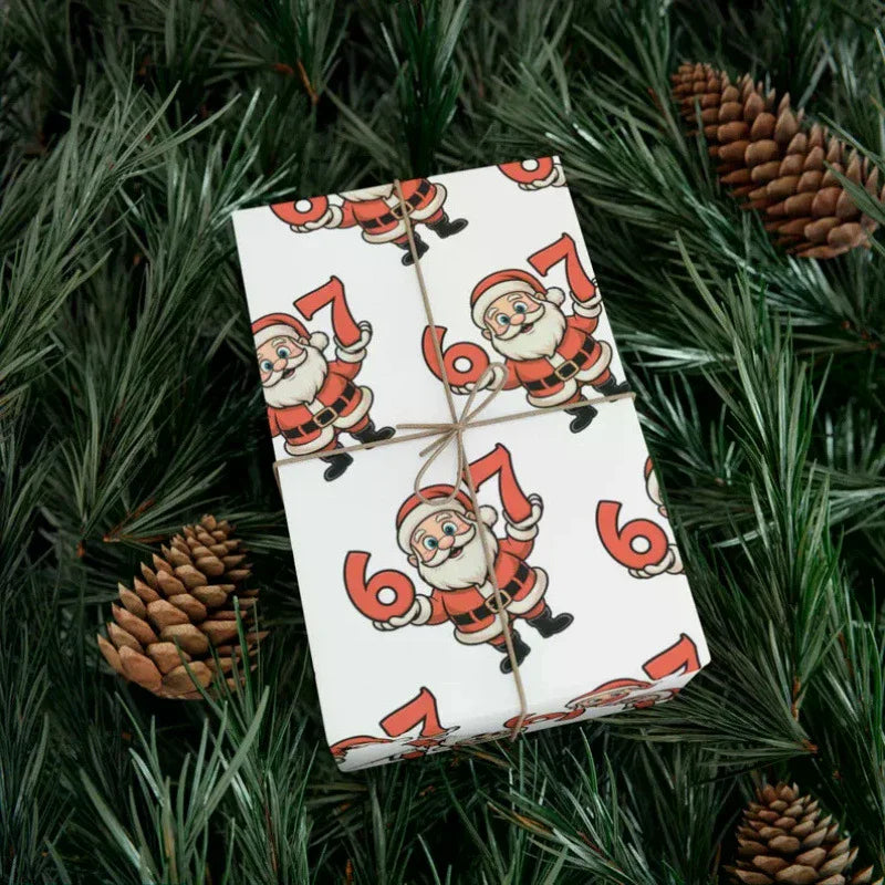 Kids' Christmas Wrapping Paper 67, Fun Santa 67 Print, Holiday Gift Wrap 67 Oasis Select